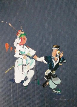 中国オペラ by パレットナイフ 2 Oil Paintings